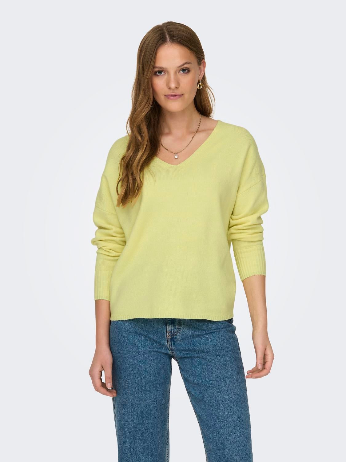 ONLRICA Strickpullover Yellow Pear