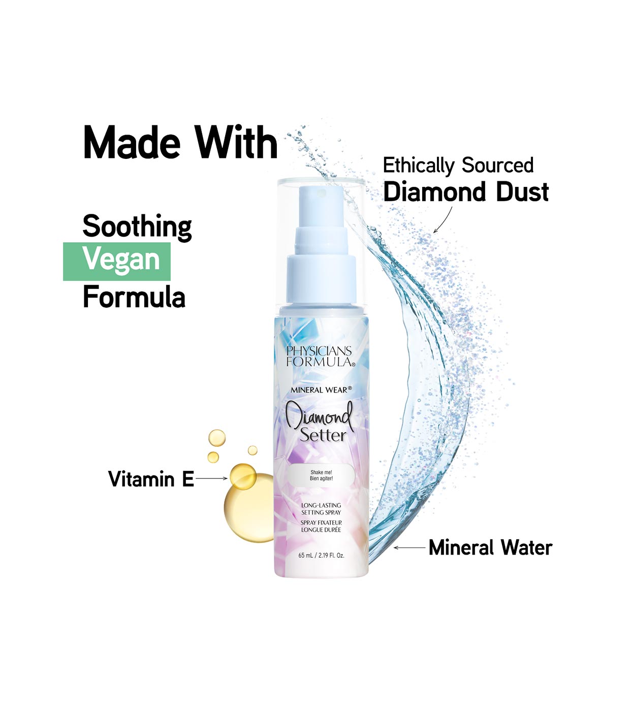 Physicians Formula - Spray de fixação de maquiagem Mineral Wear Diamond