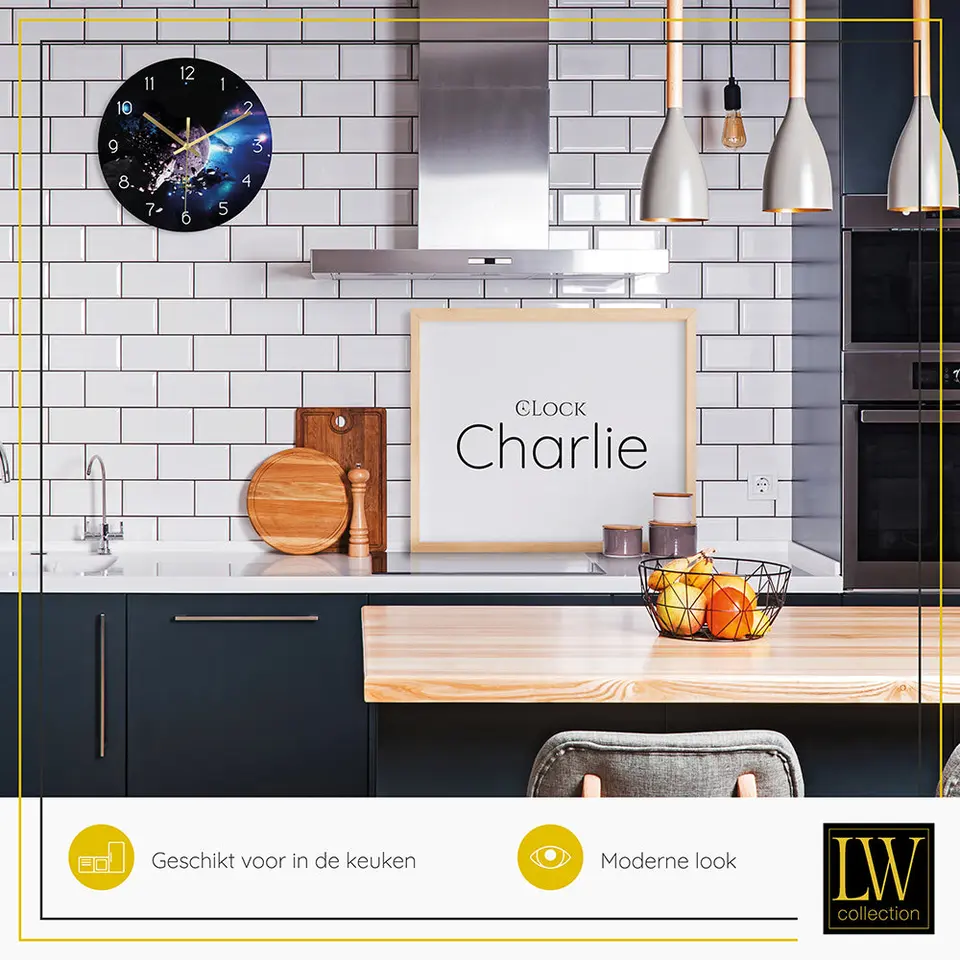 LW Collection Keukenklok Charlie 30cm