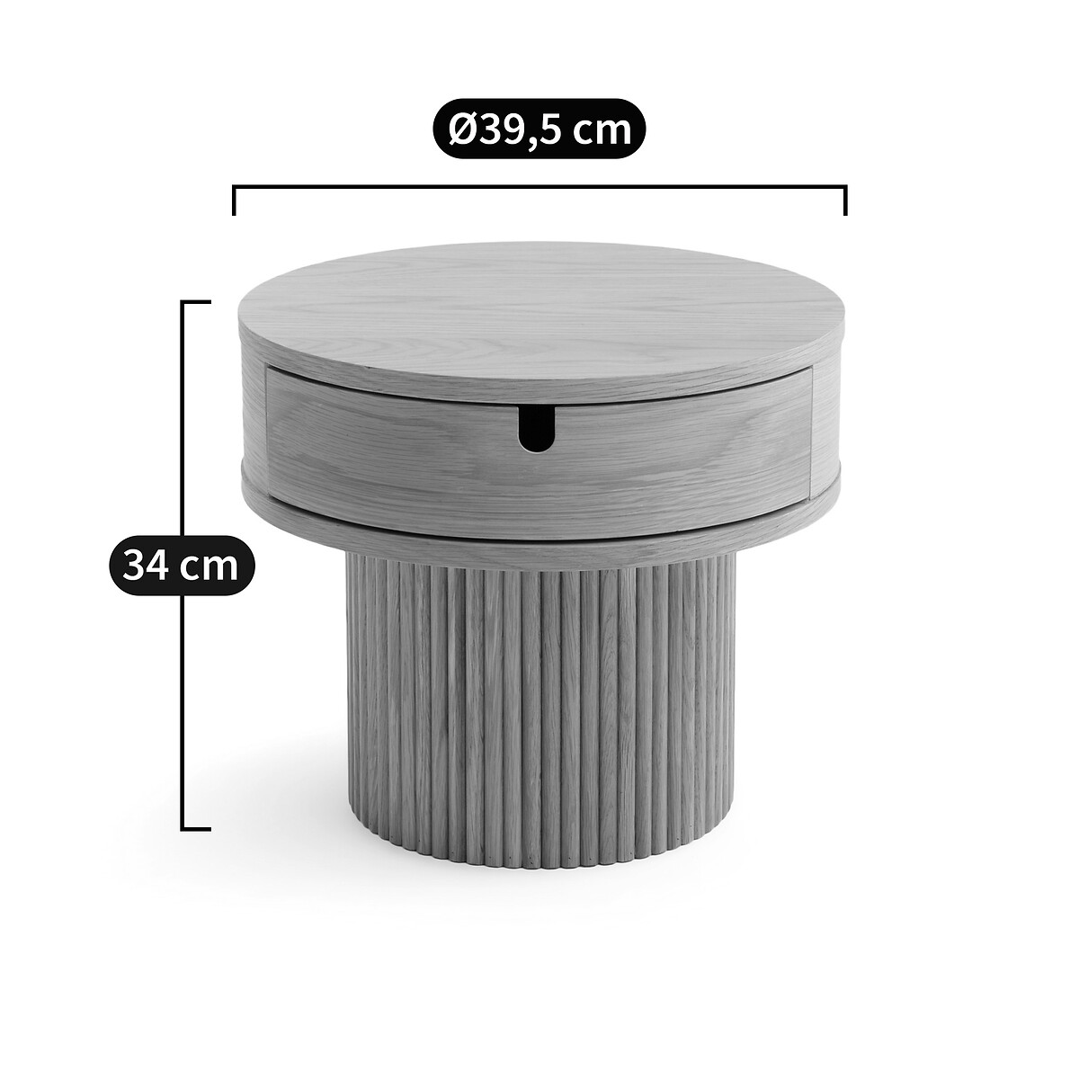 LA REDOUTE INTERIEURS<br>Mesa de cabeceira com 1 gaveta e pé canelado, Tamita