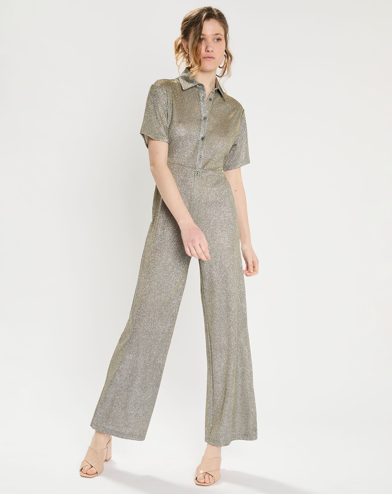 An'ge Combinaison lurex Eliza argentée