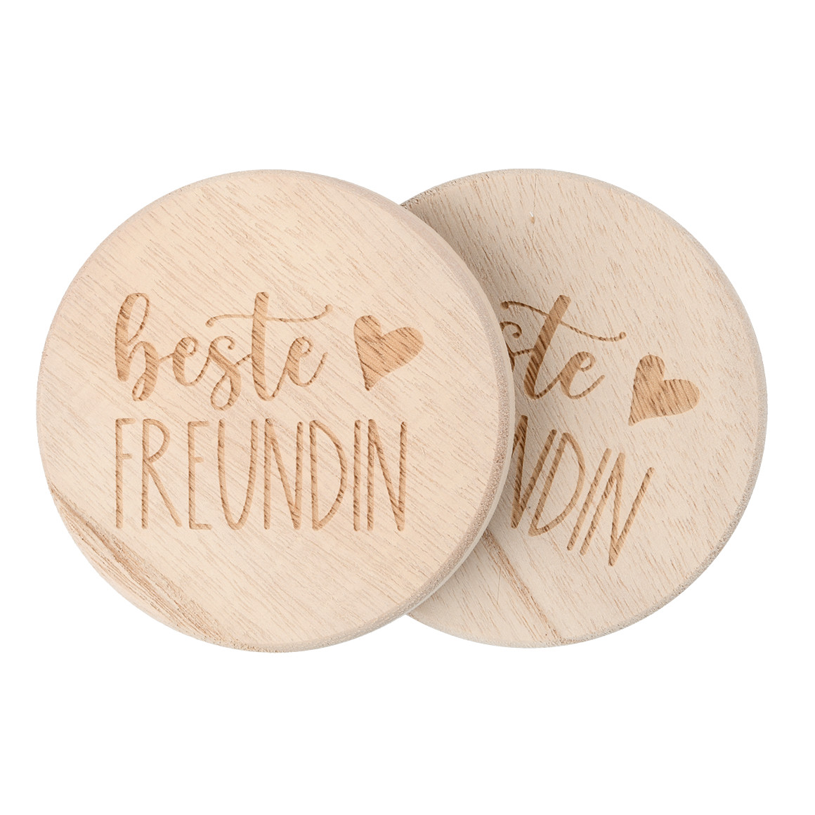 2 Untersetzer aus Holz natur