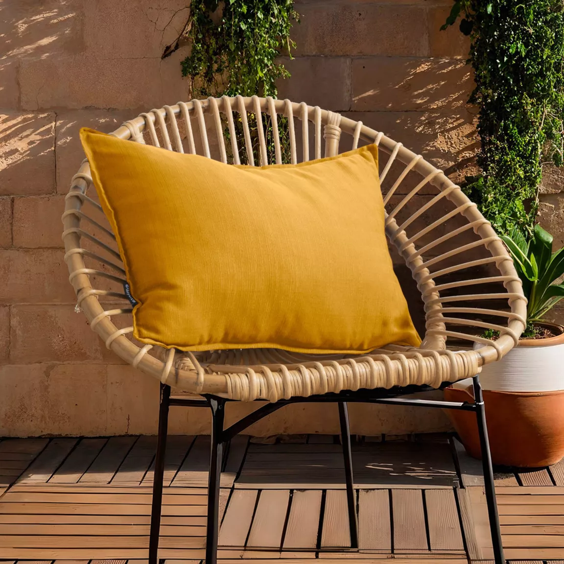 Coussin extérieur rectangulaire (40 x 60 cm) Sunset Jaune moutarde