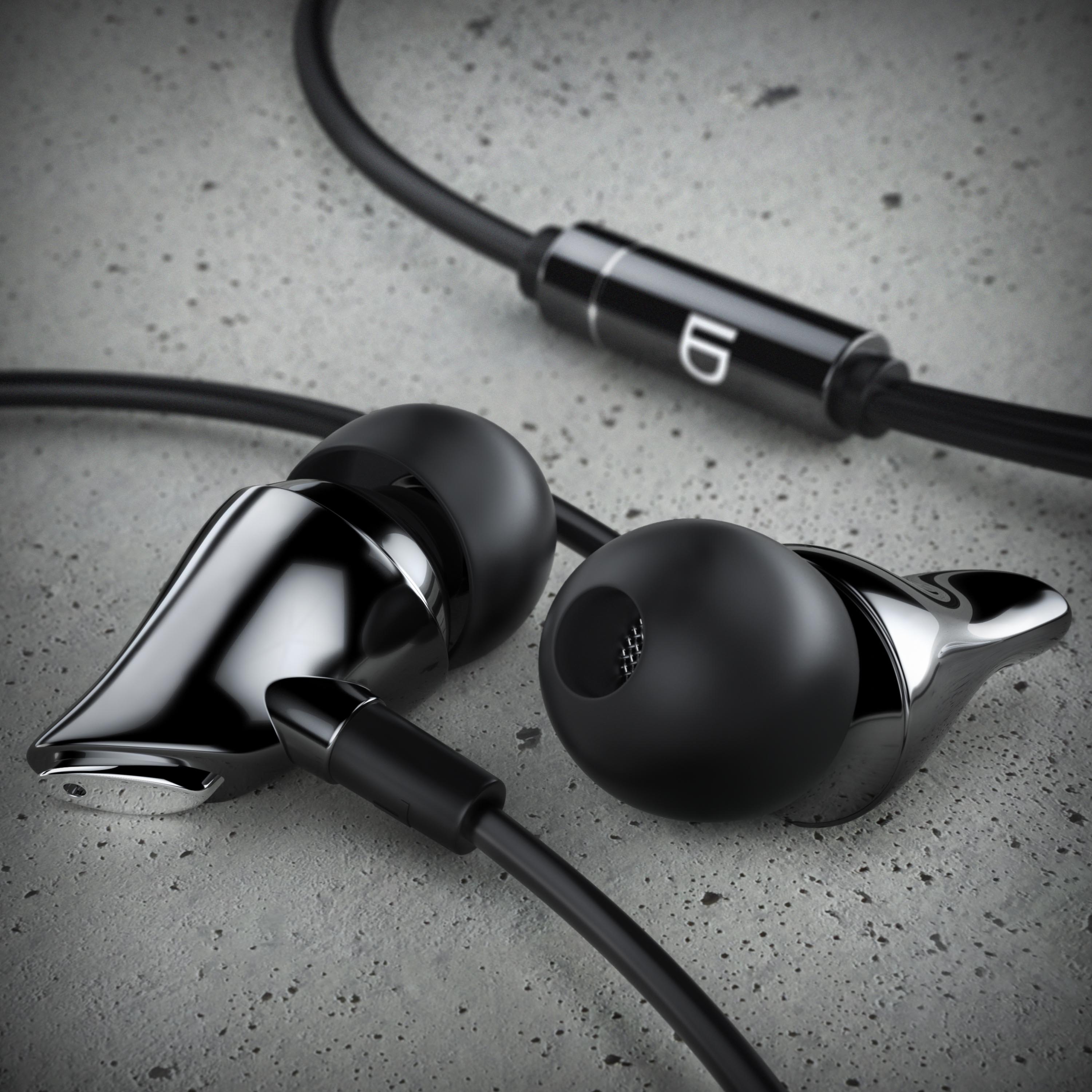 LIAM&DAAN In-Ear-Kopfhörer, High End Ceramic InEar 8mm Treiber / Aramid Kabel / Knickschutz, silber/schwarz