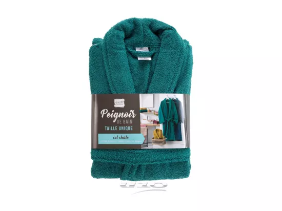 Peignoir confort en tissu éponge - Vert émeraude - Taille unique