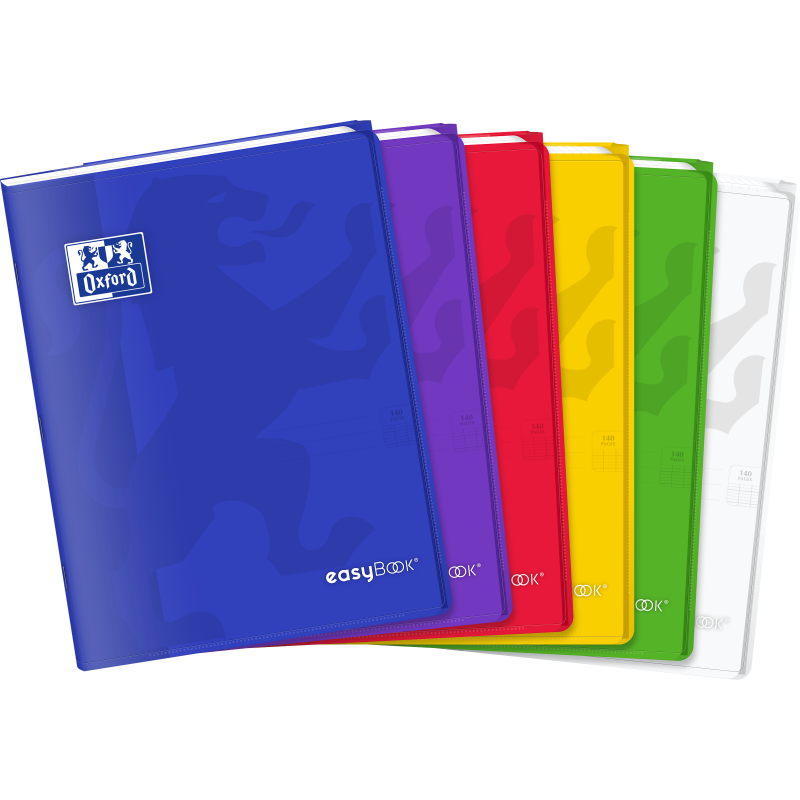 Cahier Oxford Easybook Agrafe 240X320 140P Optik P. Seyes Polypro Assorti