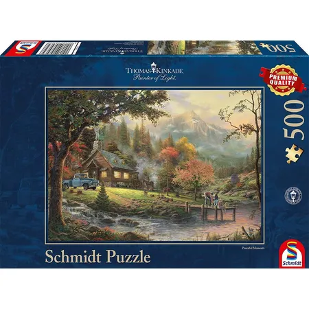 Schmidt Spiele Puzzle - Thomas Kinkade, Idylle am Fluss, 500 Teile