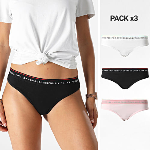 Lot De 3 Strings Femme Starsey A05139-0WEAB Blanc Noir Rose