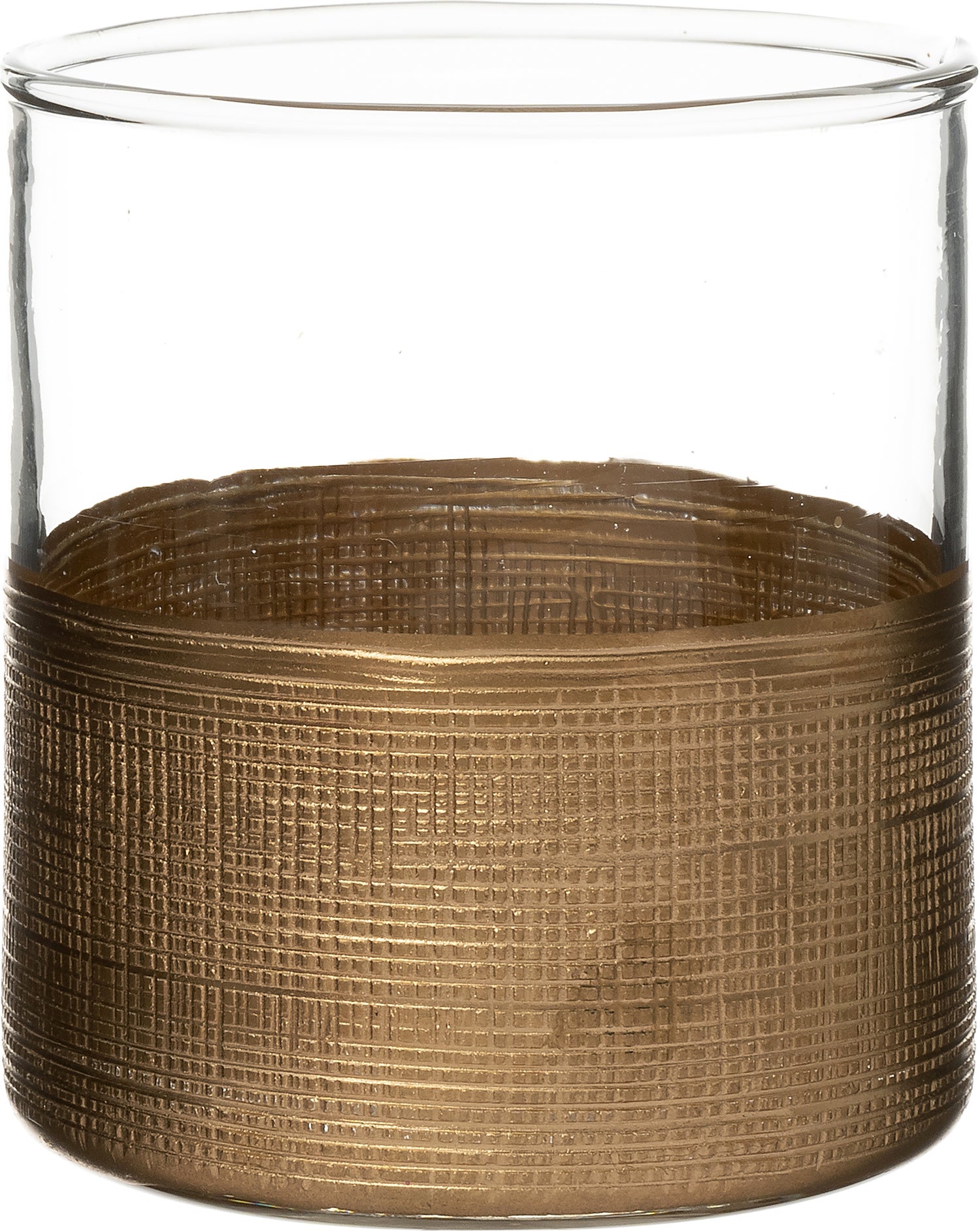 Intratuin waxinelichthouder Vera bruin / transparant D 6 cm