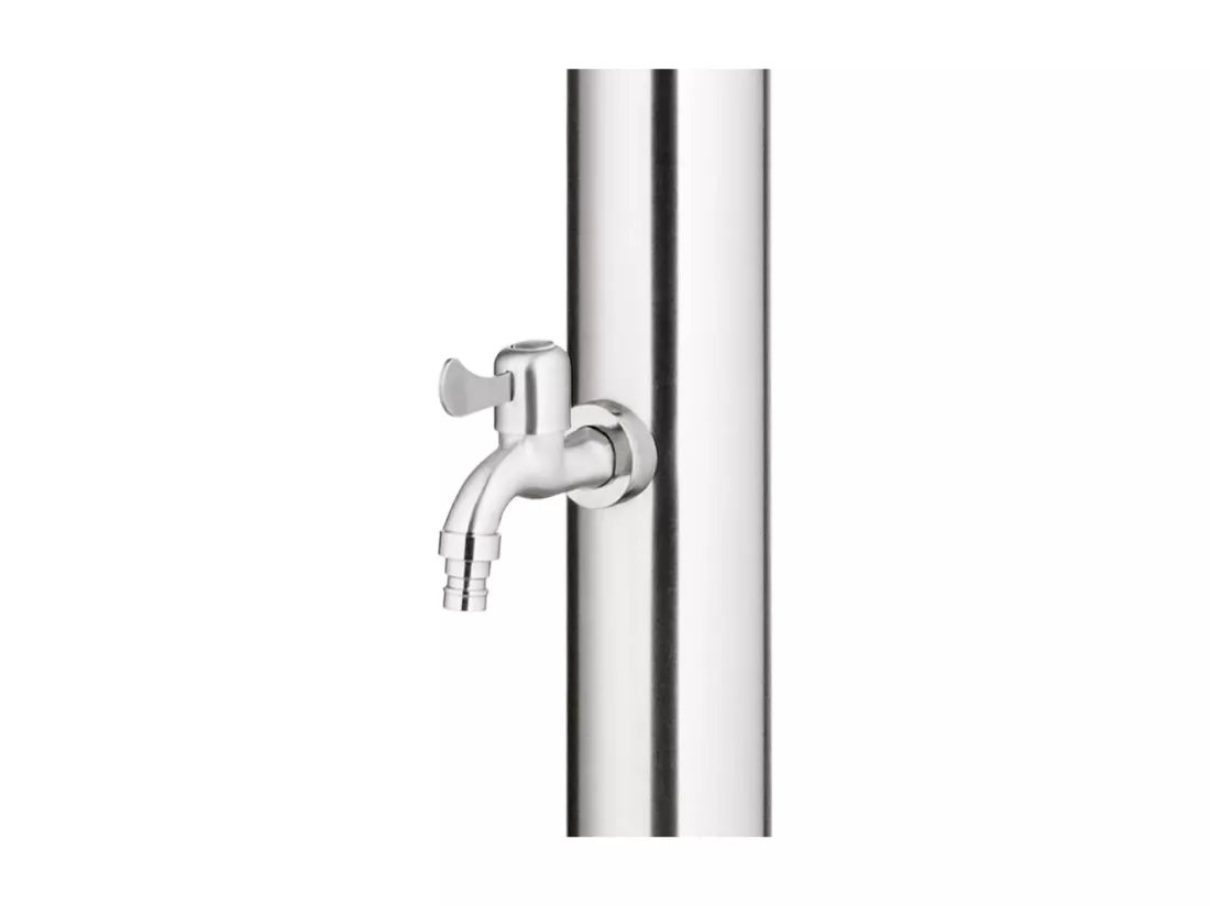 Prolenta Premium - Douche de jardin avec base gris 220 cm Acier inoxydable