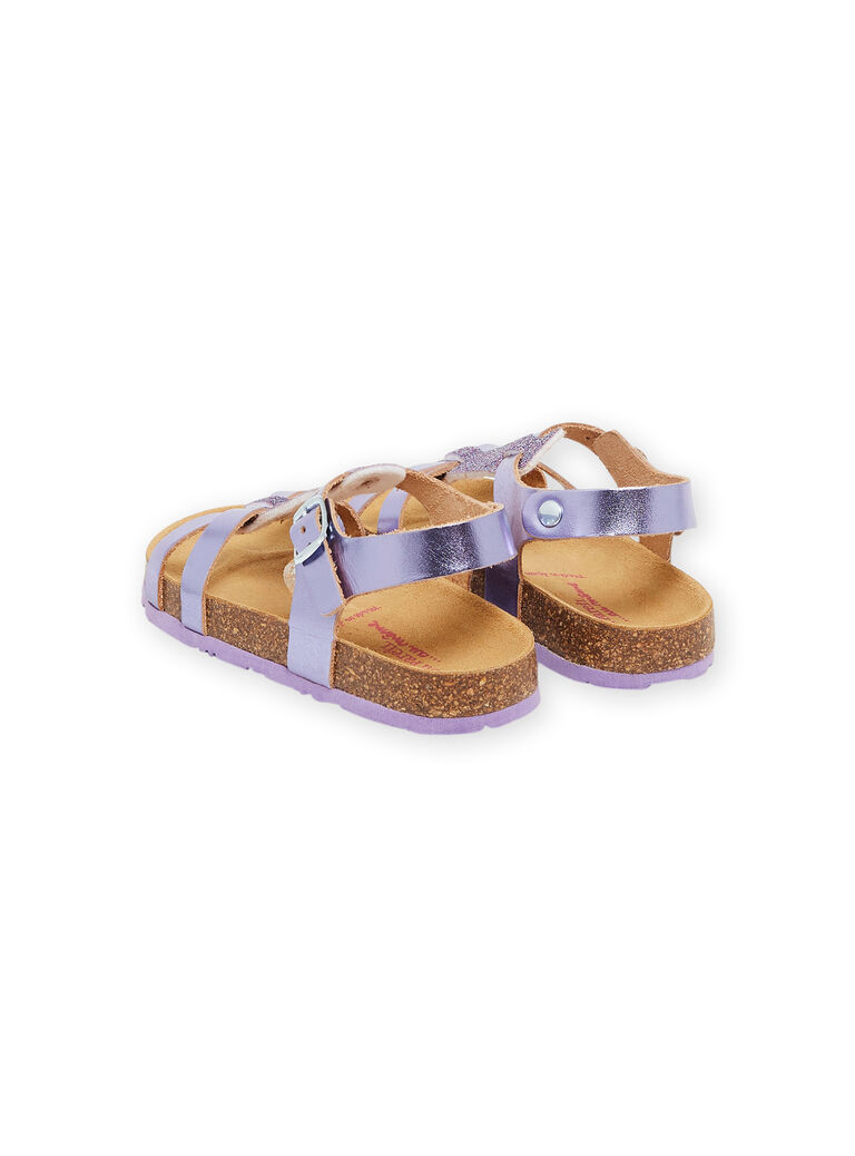Sandales violettes en cuir