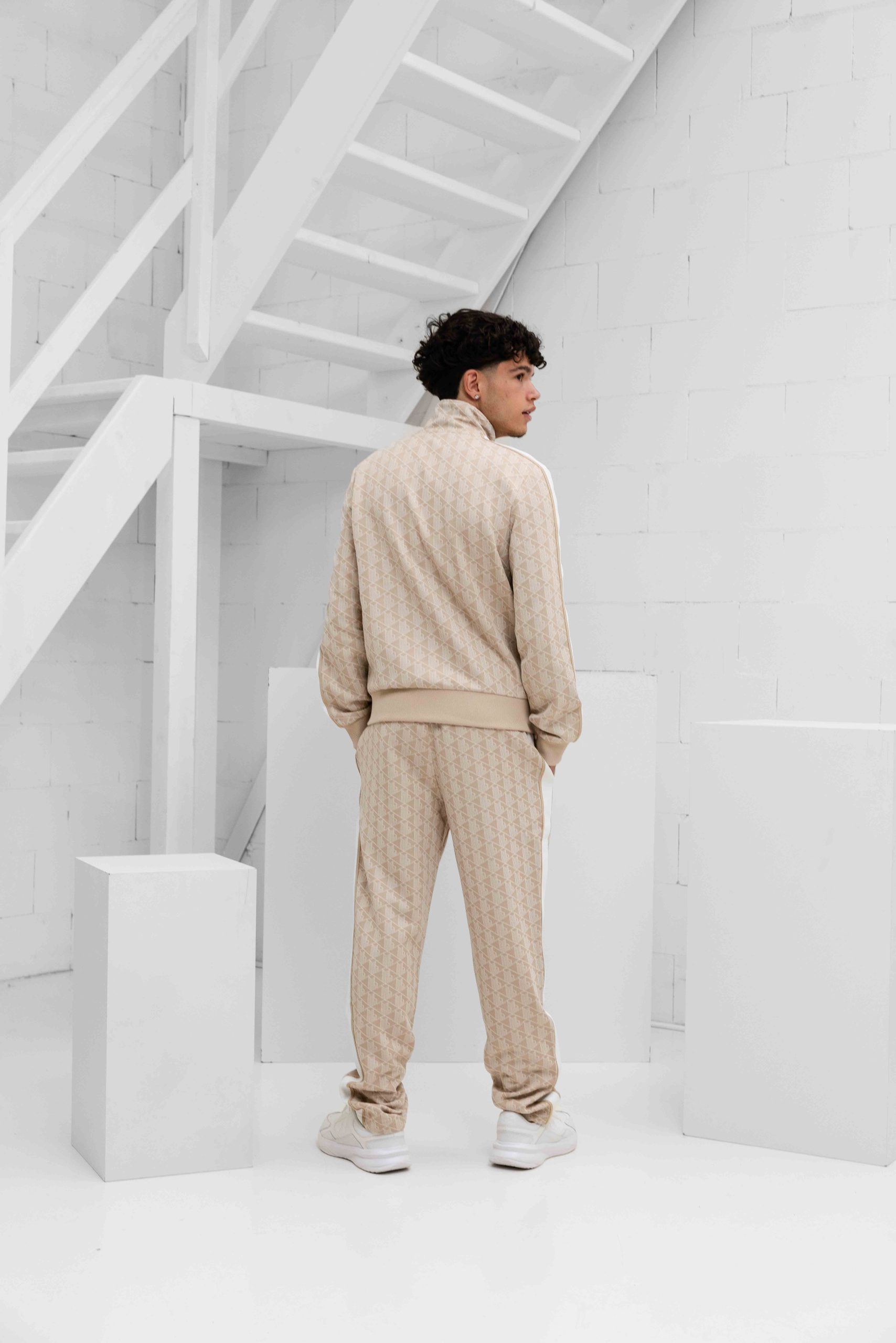 Lacoste Paris Jacquard Trainingspak Heren Beige