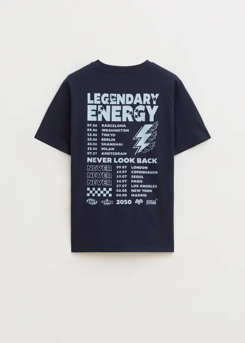 T-shirt met print legendary blauw (BLW.D)