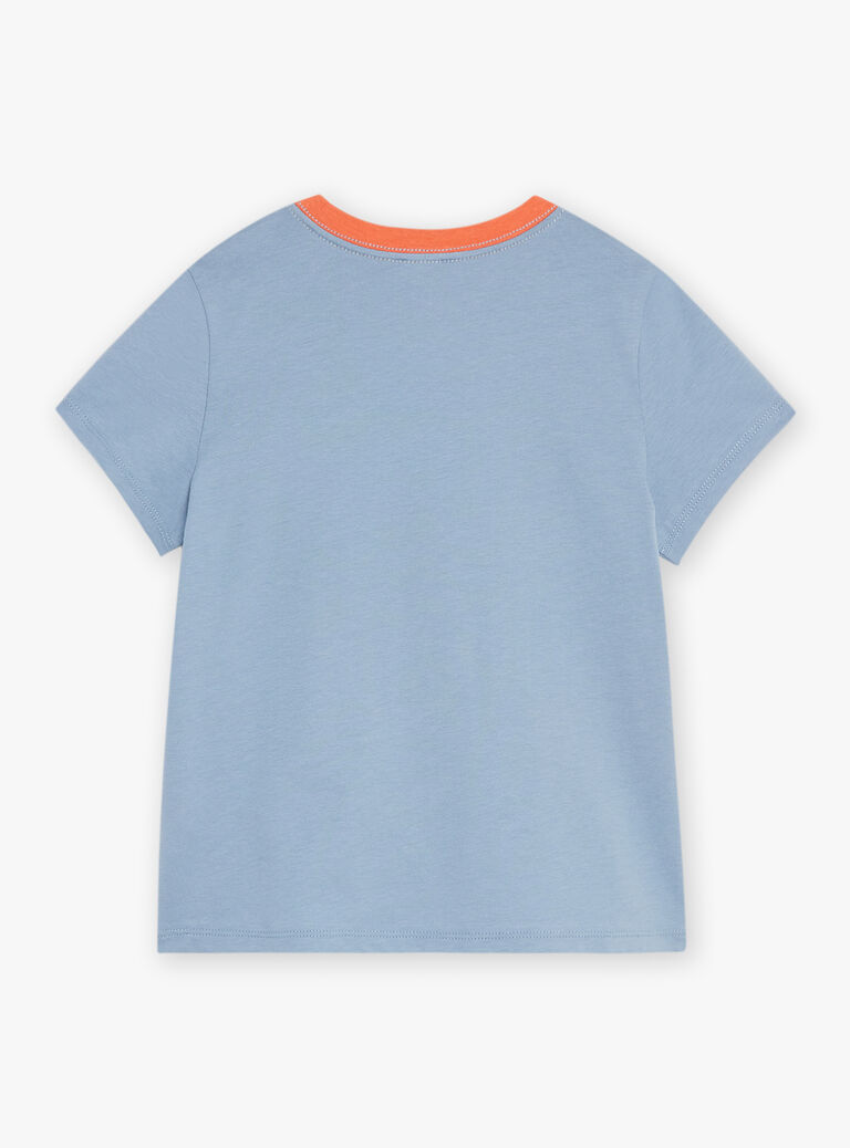 T-shirt bleu à motif avions