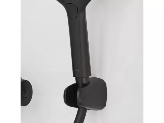 Pommeau de douche JACOB DELAFON Juliette noir mat + flexible et support de douche noir mat