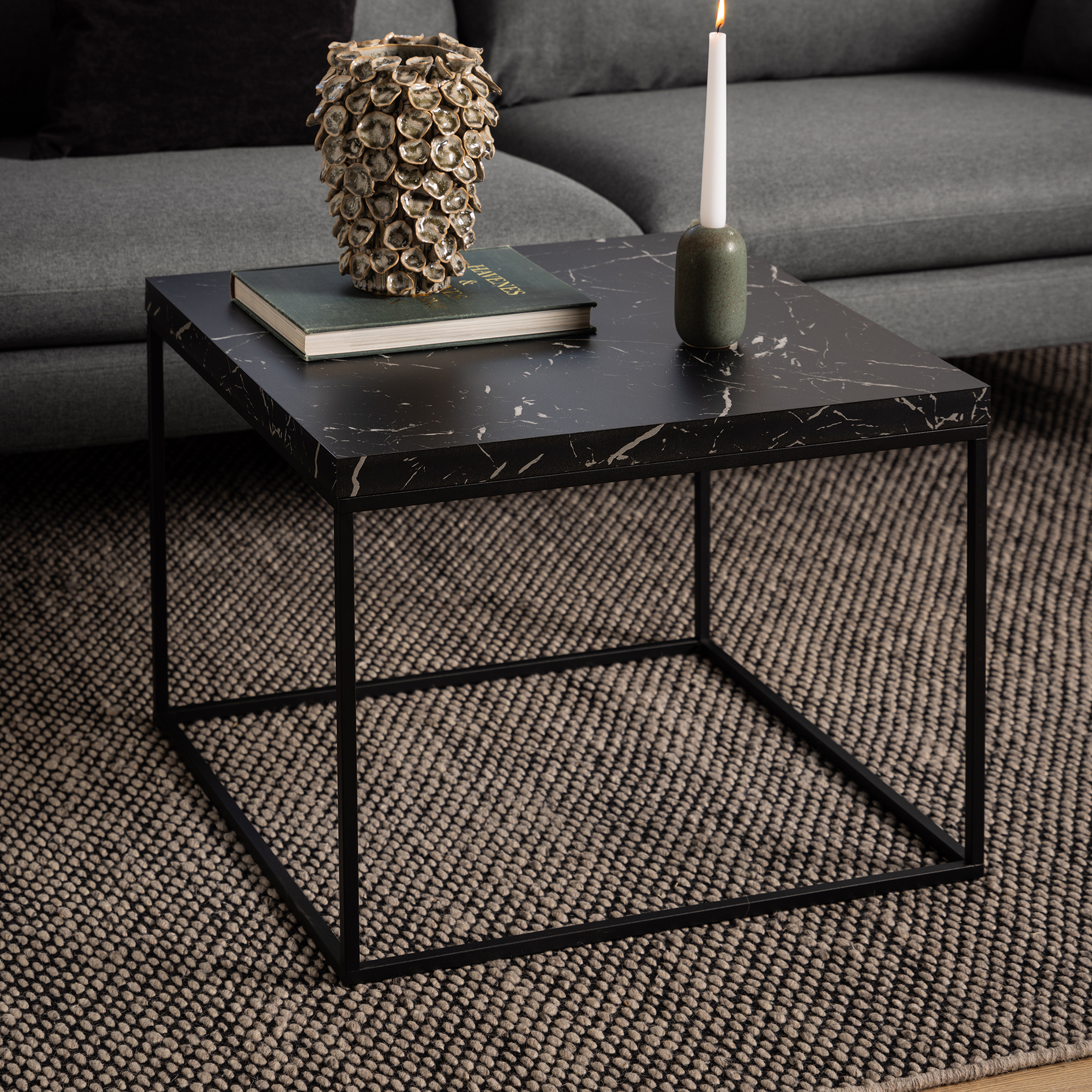 Couchtisch BAROSSA - schwarz- schwarz matt - 60 cm