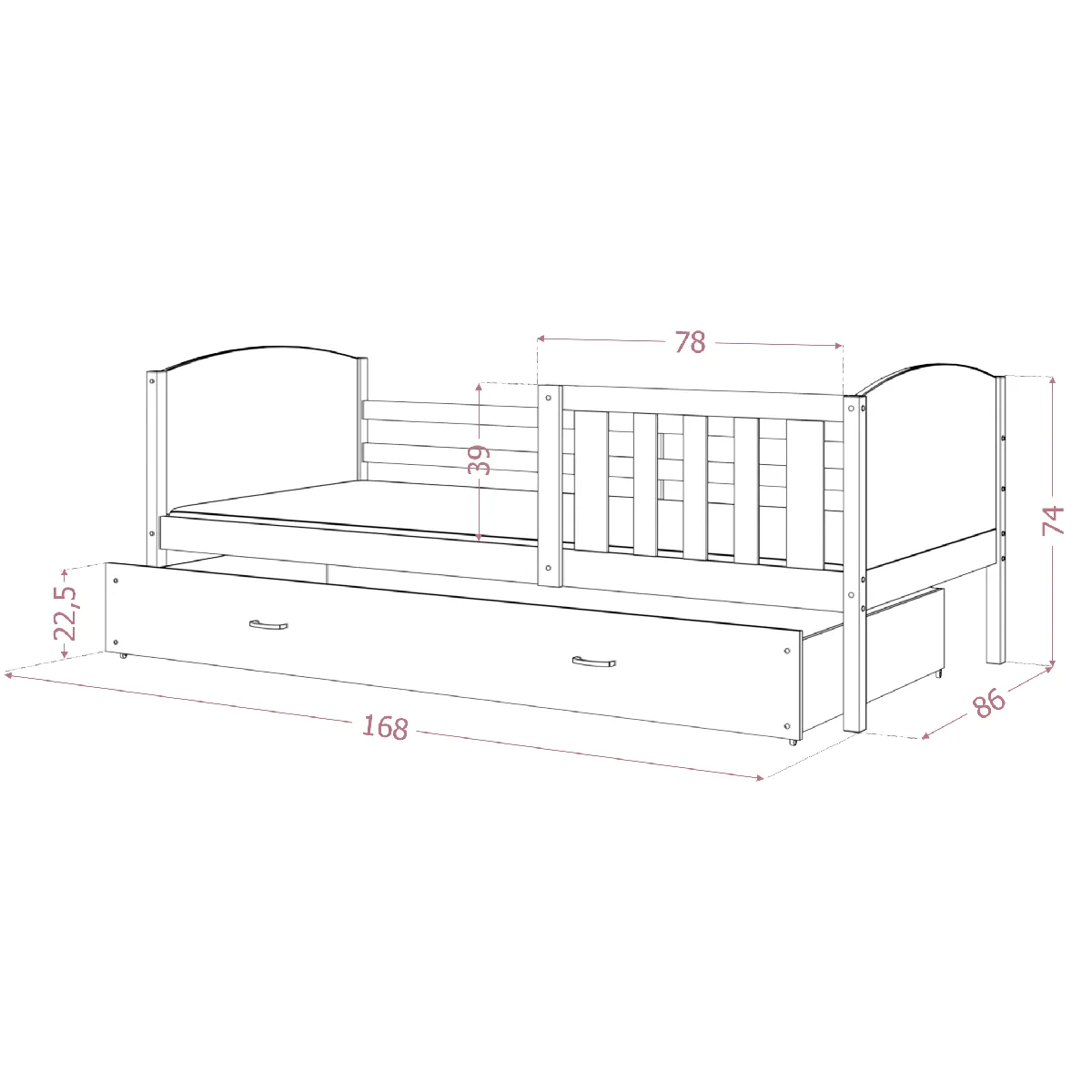 Kids Literie Tomy 90x190 cm