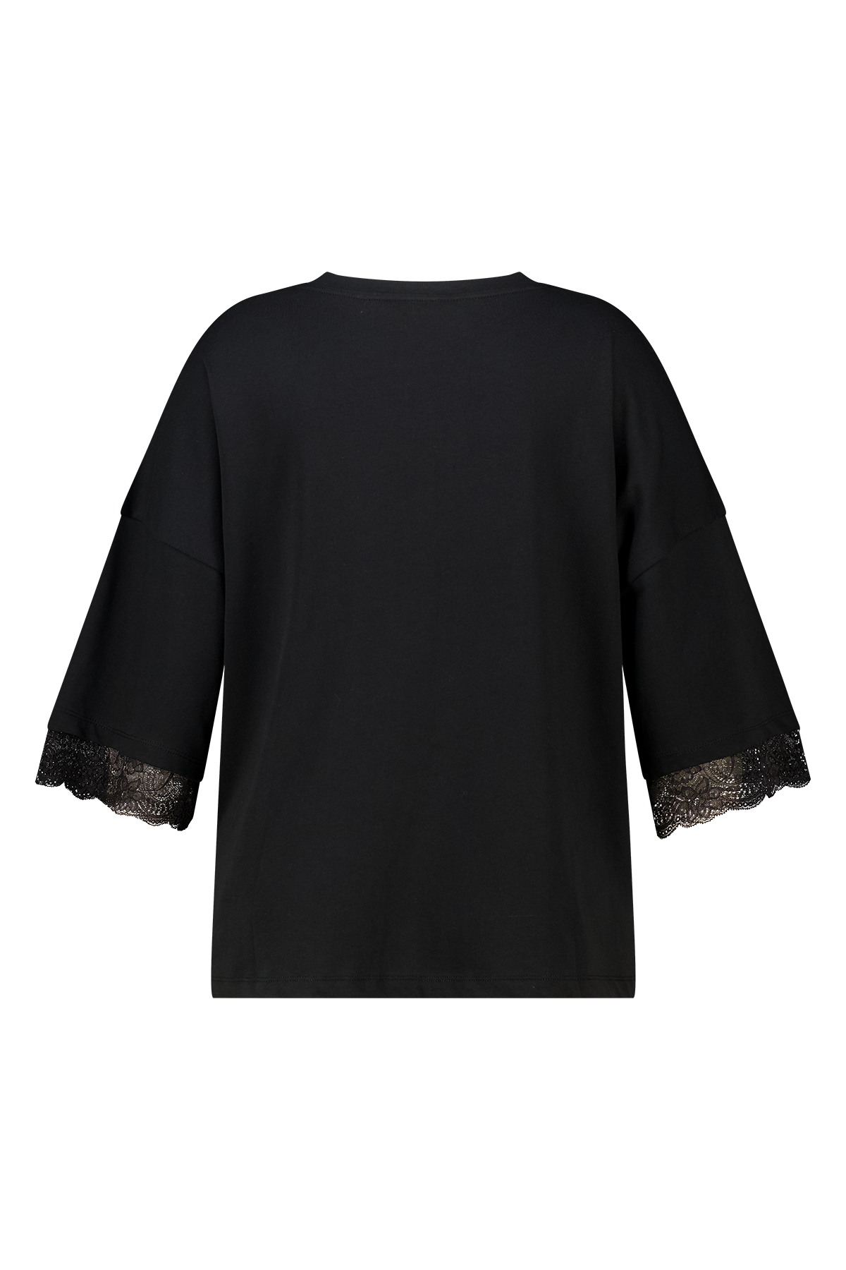 T-shirt met kanten details Zwart