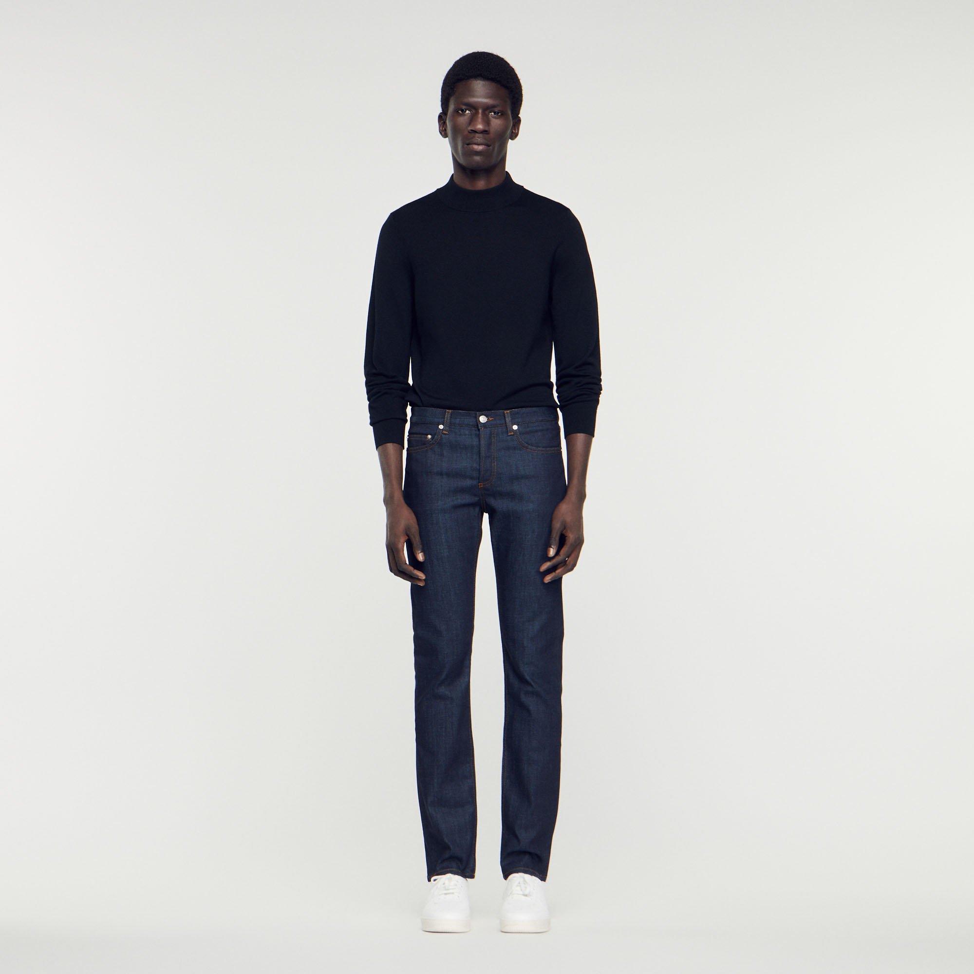 Jean etroit avec delavage Waterless