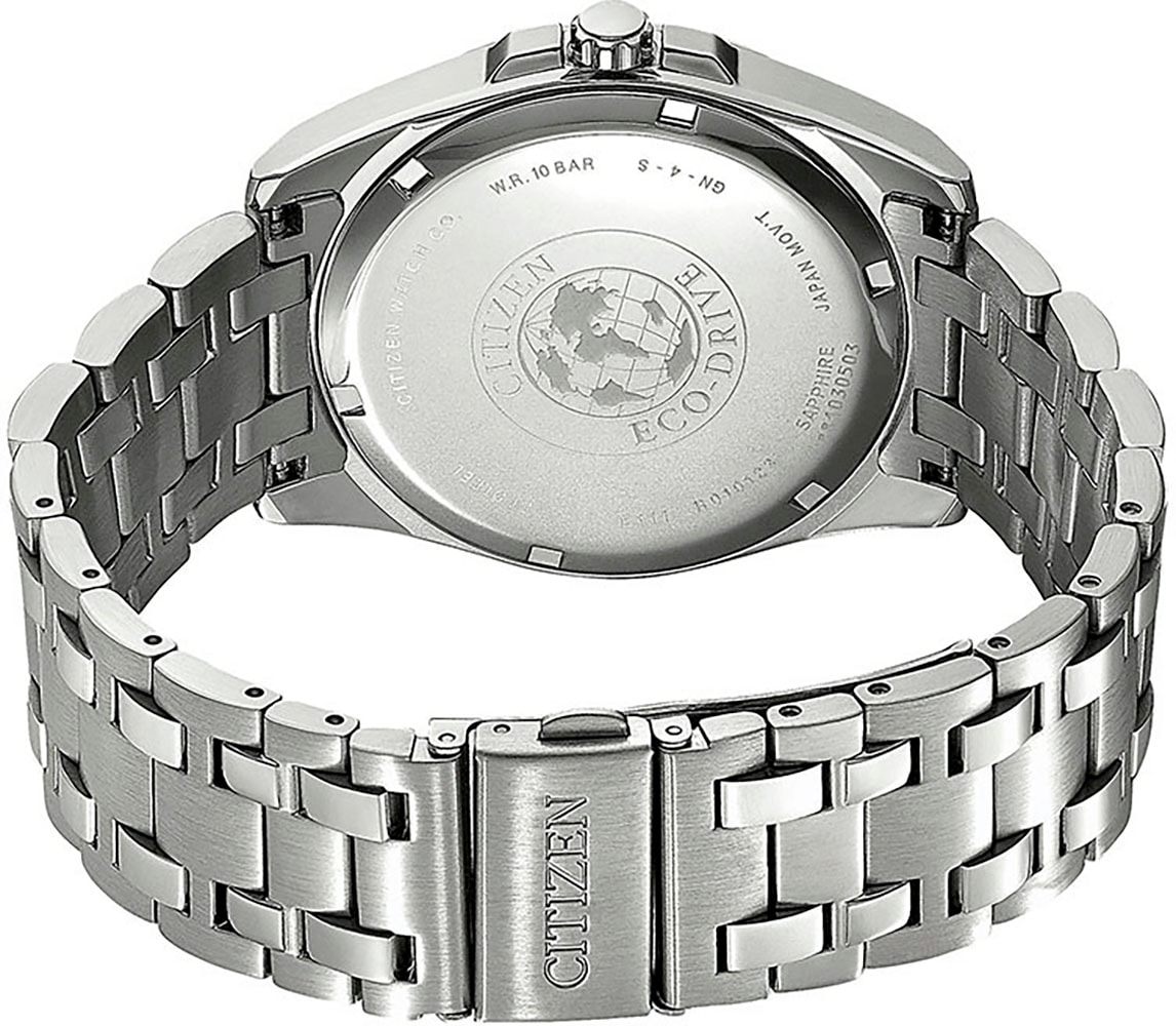 Citizen Solaruhr Armbanduhr, Herrenuhr, Datum, Saphirglas, Edelstahlarmband