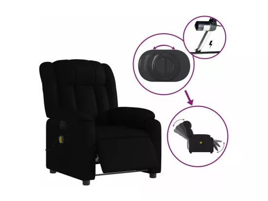 Fauteuil massant inclinable électrique noir similicuir