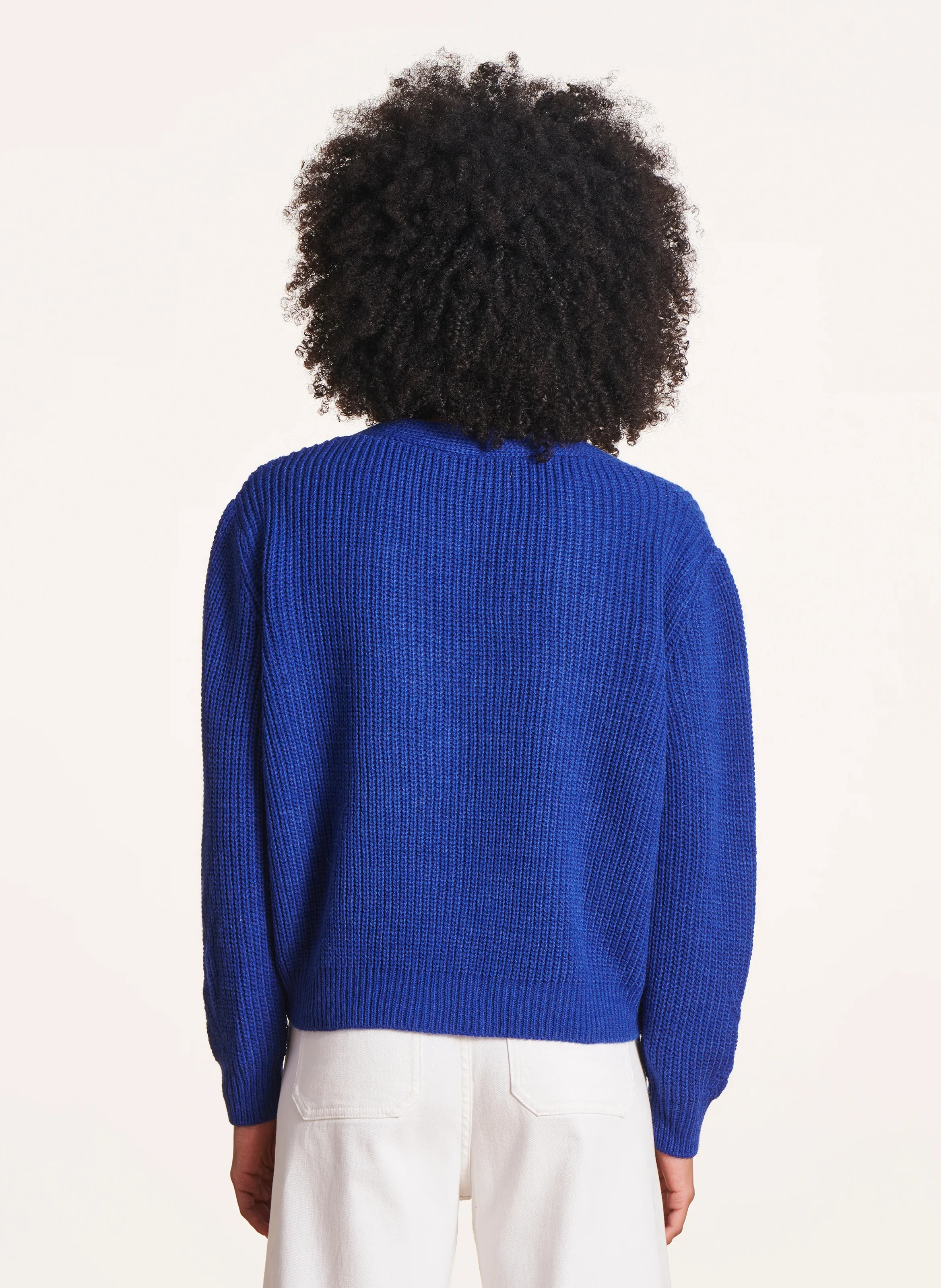 Pull col V| Bleu
