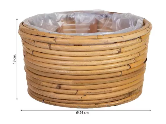 Panier rond en bambou 24x24x13h cm