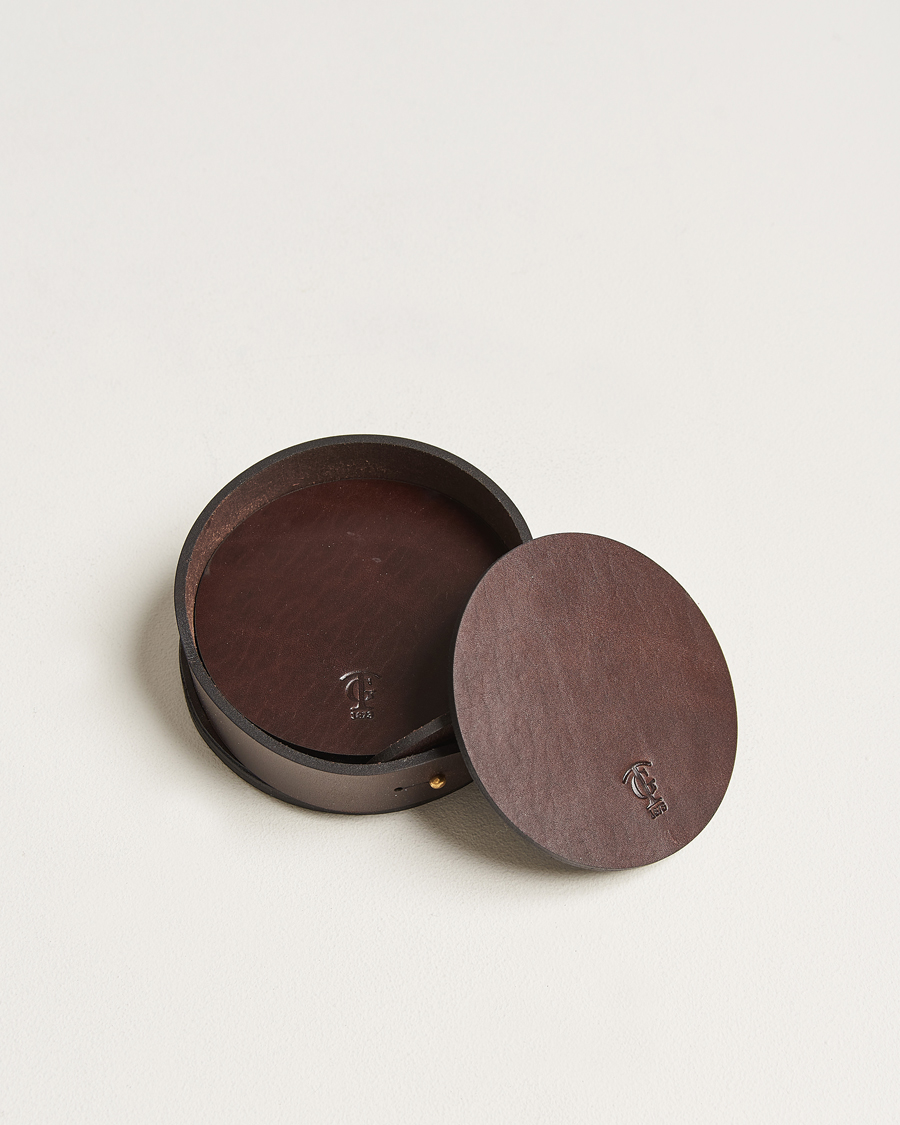 Tärnsjö Garveri Leather Coaster Set 006 Dark Brown