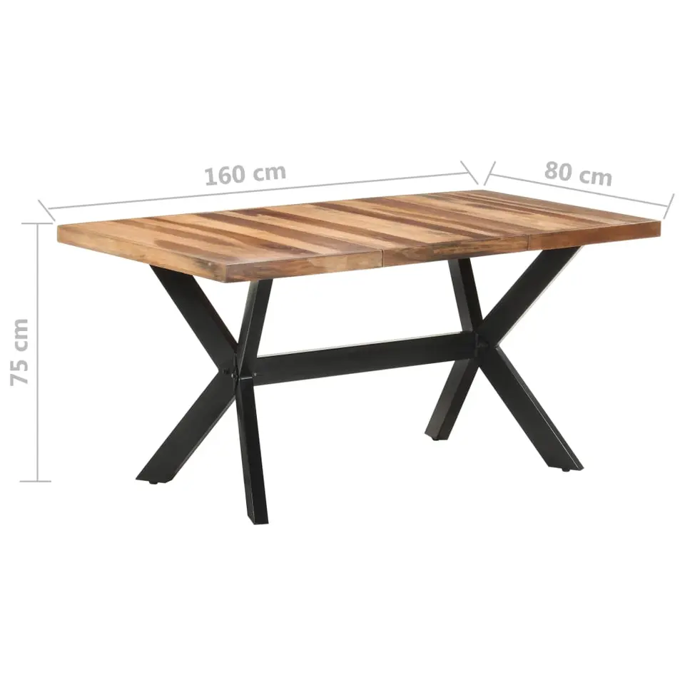 vidaXL - Eettafel - Bruin - Hout - 160 x 80 x 75 cm