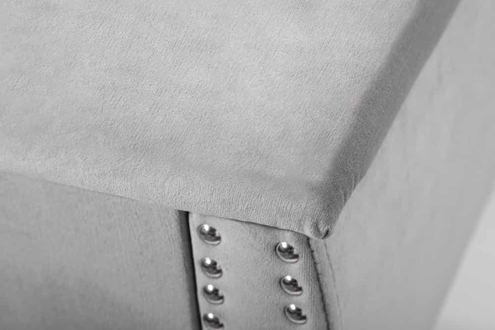 Eleganter Nachttisch EXTRAVAGANCIA 50cm silbergrau Samt Nachtkommode mit Schublade