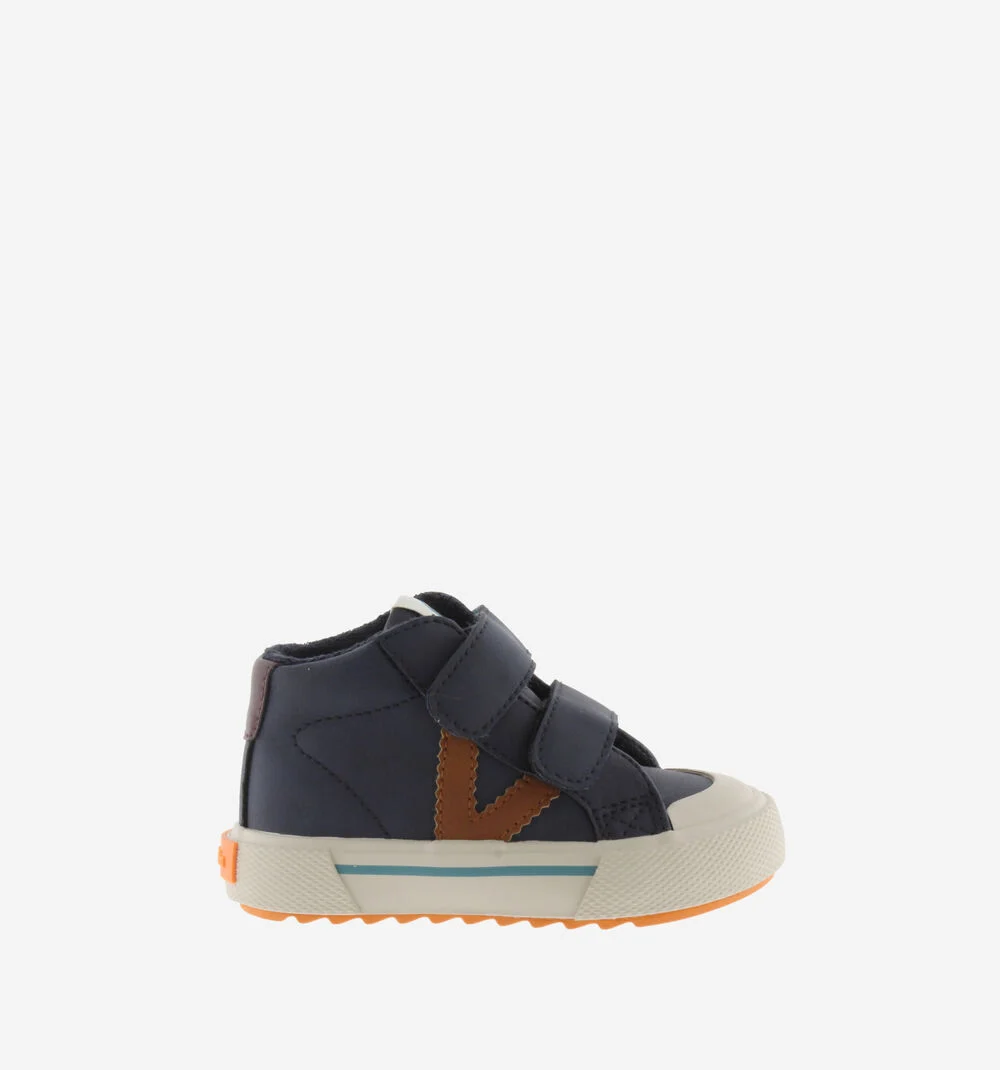 TRIBU SCRATCH EFFET CUIR Bottines pour garçon semelle fluor MARINO