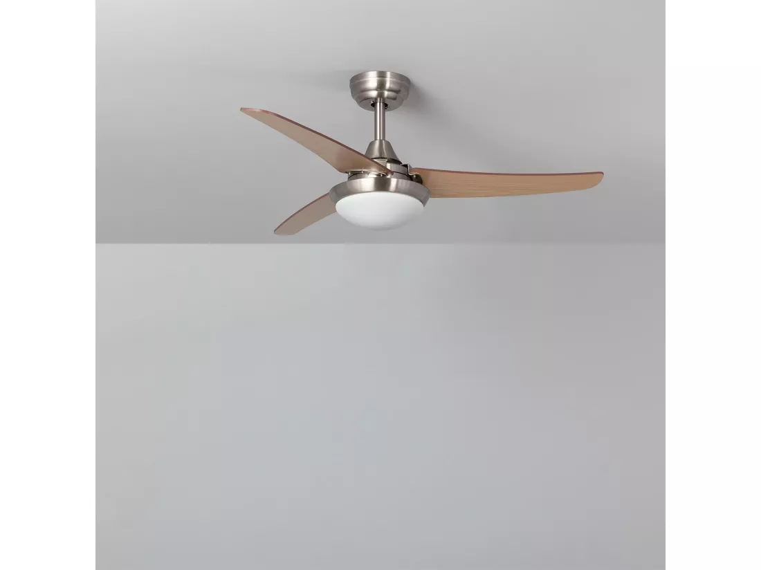 Ventilateur de Plafond Silencieux Neil Bois 107cm Moteur DC WiFi Argent