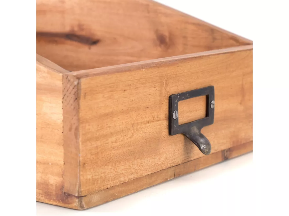 DÉPÔT DE DOCUMENTS Lettre Bois de mahogany, avec tableau écrivable 08 honigfarben gewachst