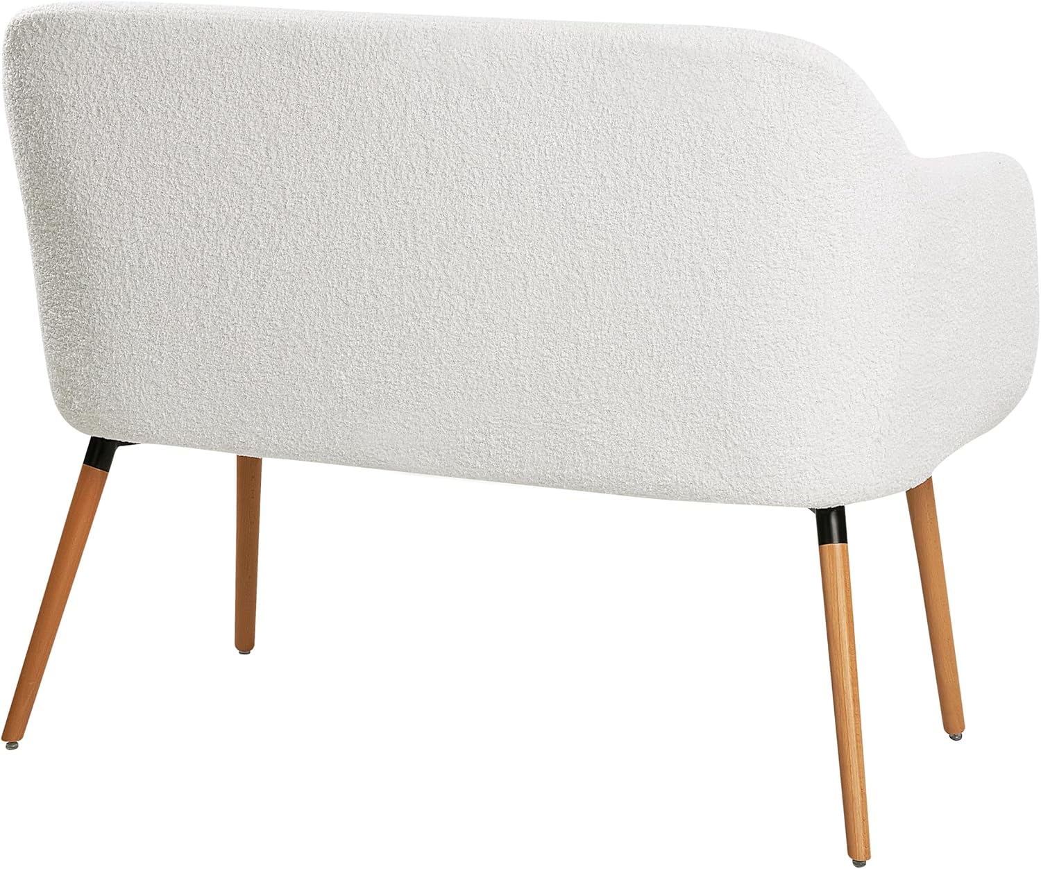 Beliani Modernes 2-Sitzer Küchensofa Bouclé Creme weiß mit Holzbeinen Taby