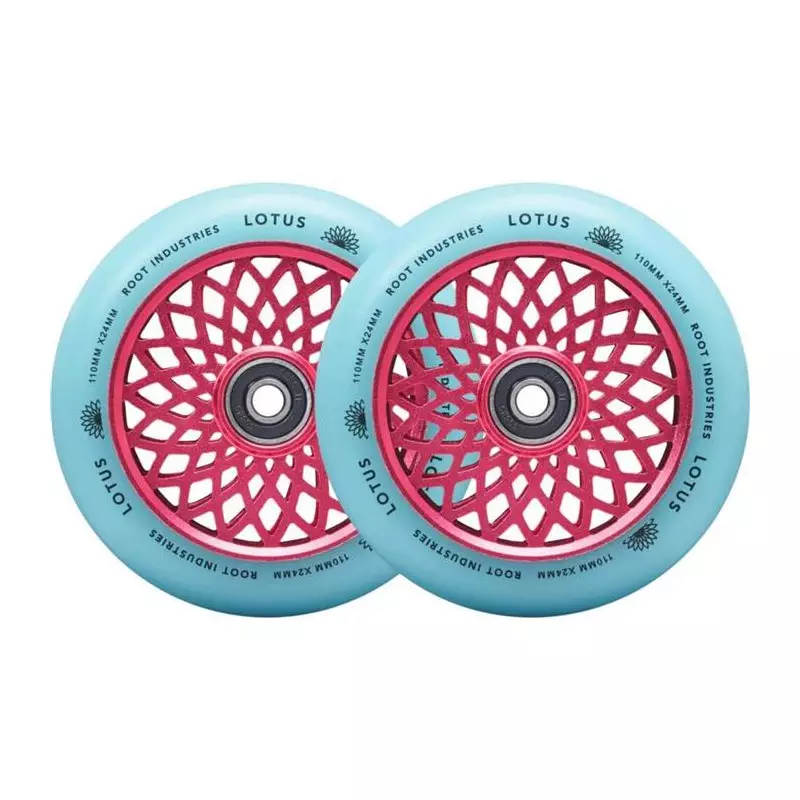 Paire de roues trottinette ROOT INDUSTRIES Lotus Pink/Isotope 110mm