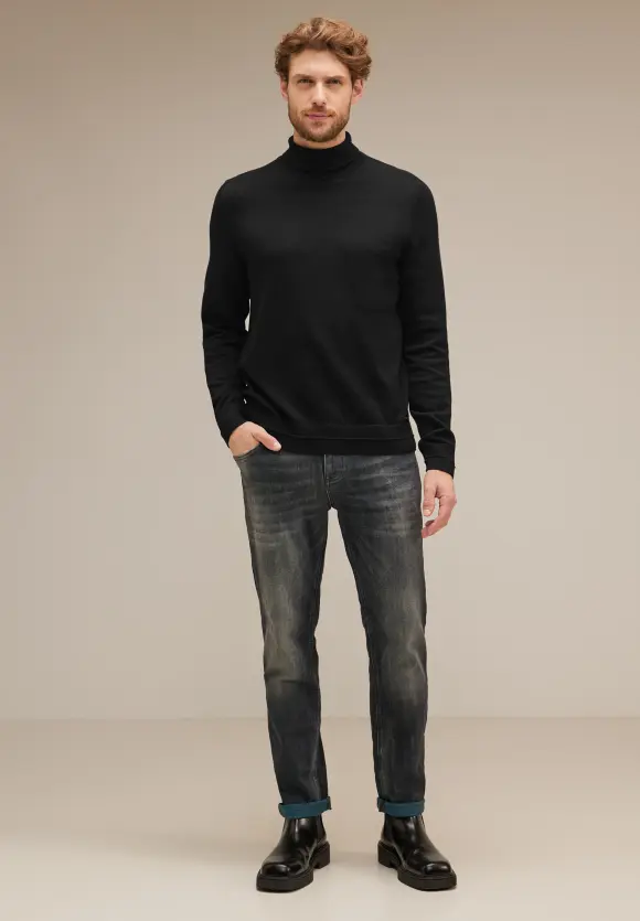 Pullover mit Rollkragen - Black