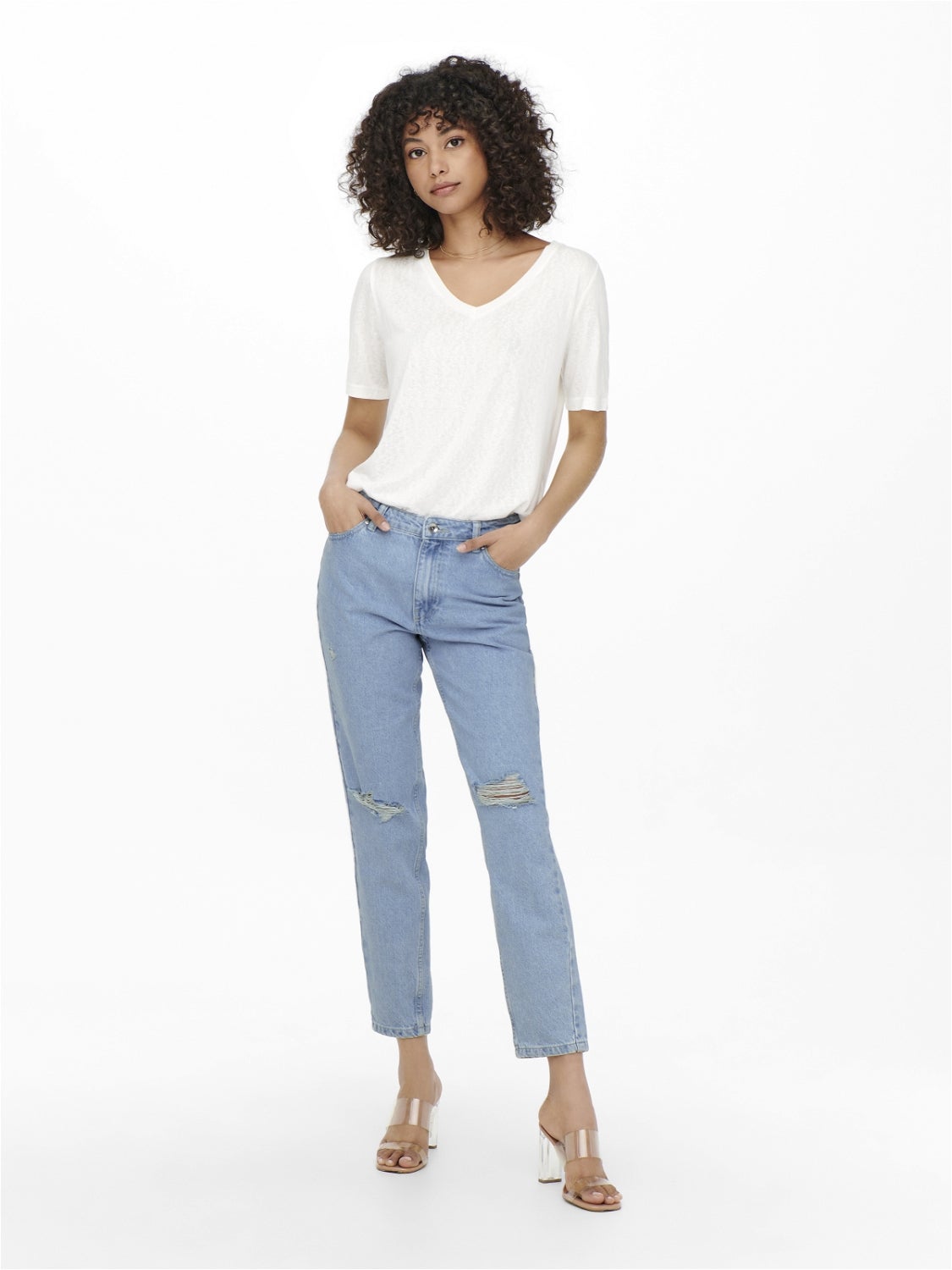 ONLJAGGER Hohe Taille Hohe Taille Jeans Light Blue Denim