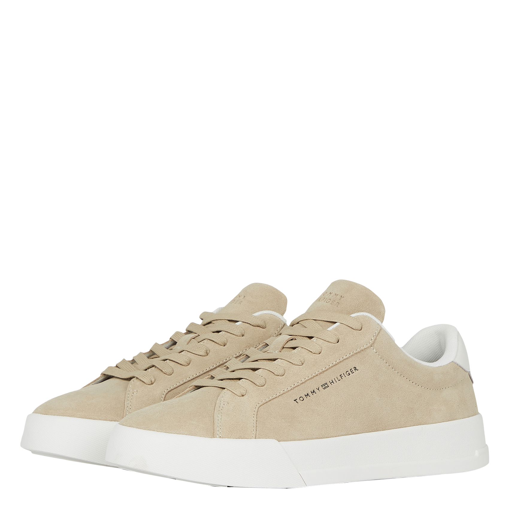 Baskets compensées en cuir velours | Kaki