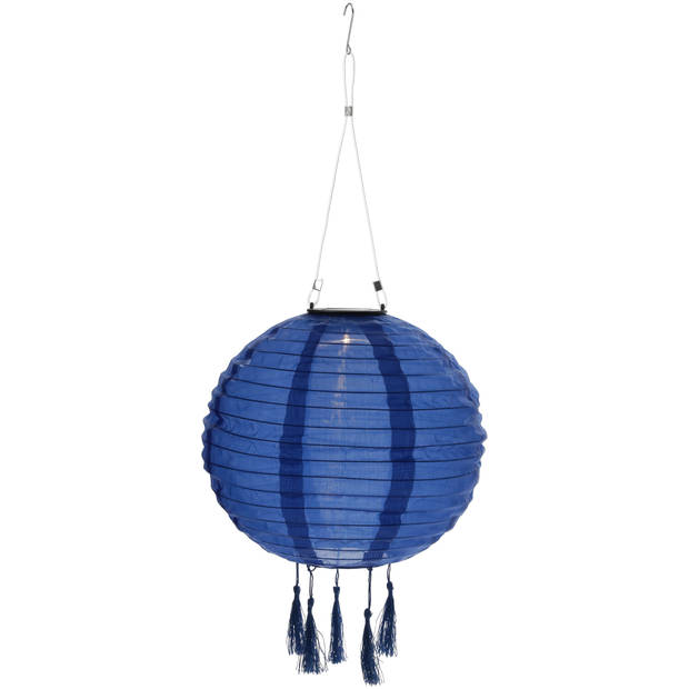 Blokker Solar Lampion Rond - 30 cm - Blauw