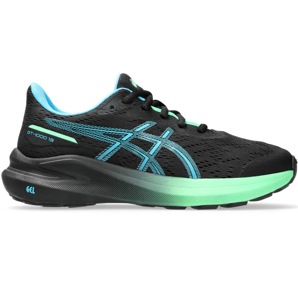 Chaussure running ASICS GT-1000 13 GS BLACK/DIGITAL AQUA