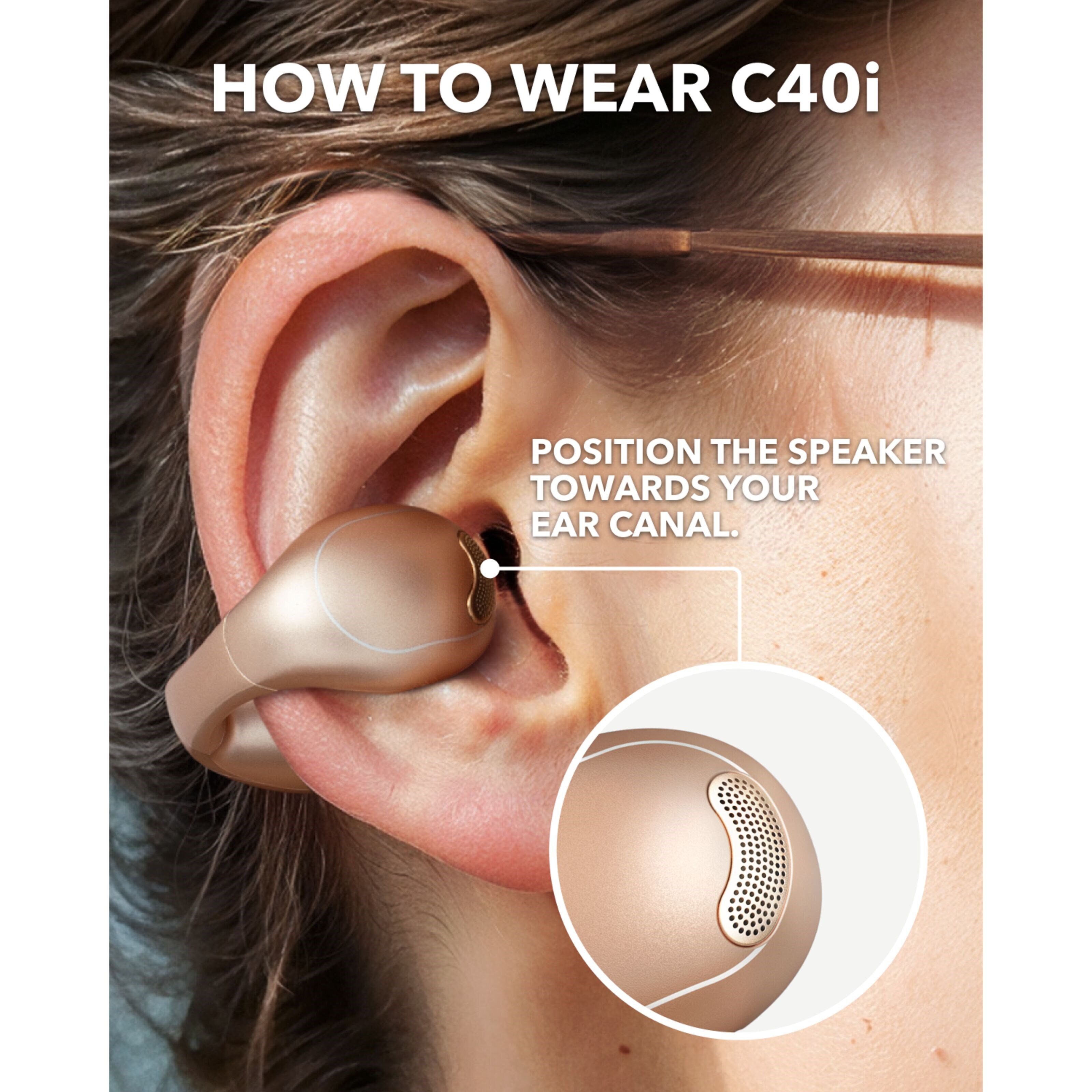 Soundcore C40i Desert-Bronze clip-on hodetelefoner