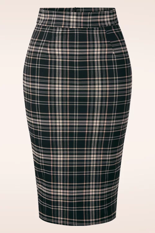 Vintage Chic for Topvintage Erin pencil rok in zwart en multi