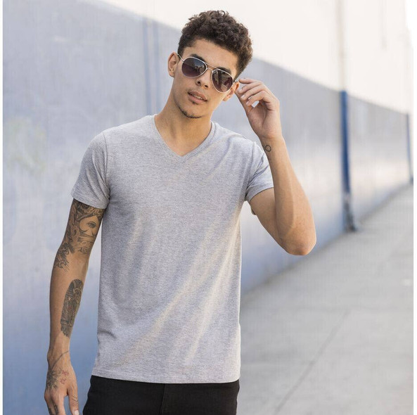 Skinnifit SF122 - Tee-Shirt Col V Homme Stretch en Coton