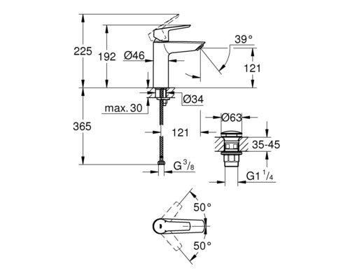 GROHE START 2021 chromen wastafelmengkraan 23575002