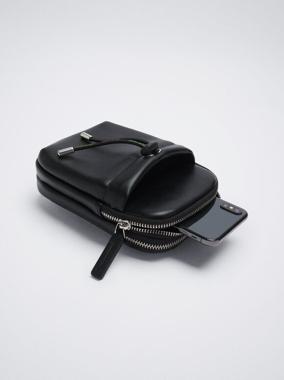 Bolsa para celular com fecho ajustável - Preta