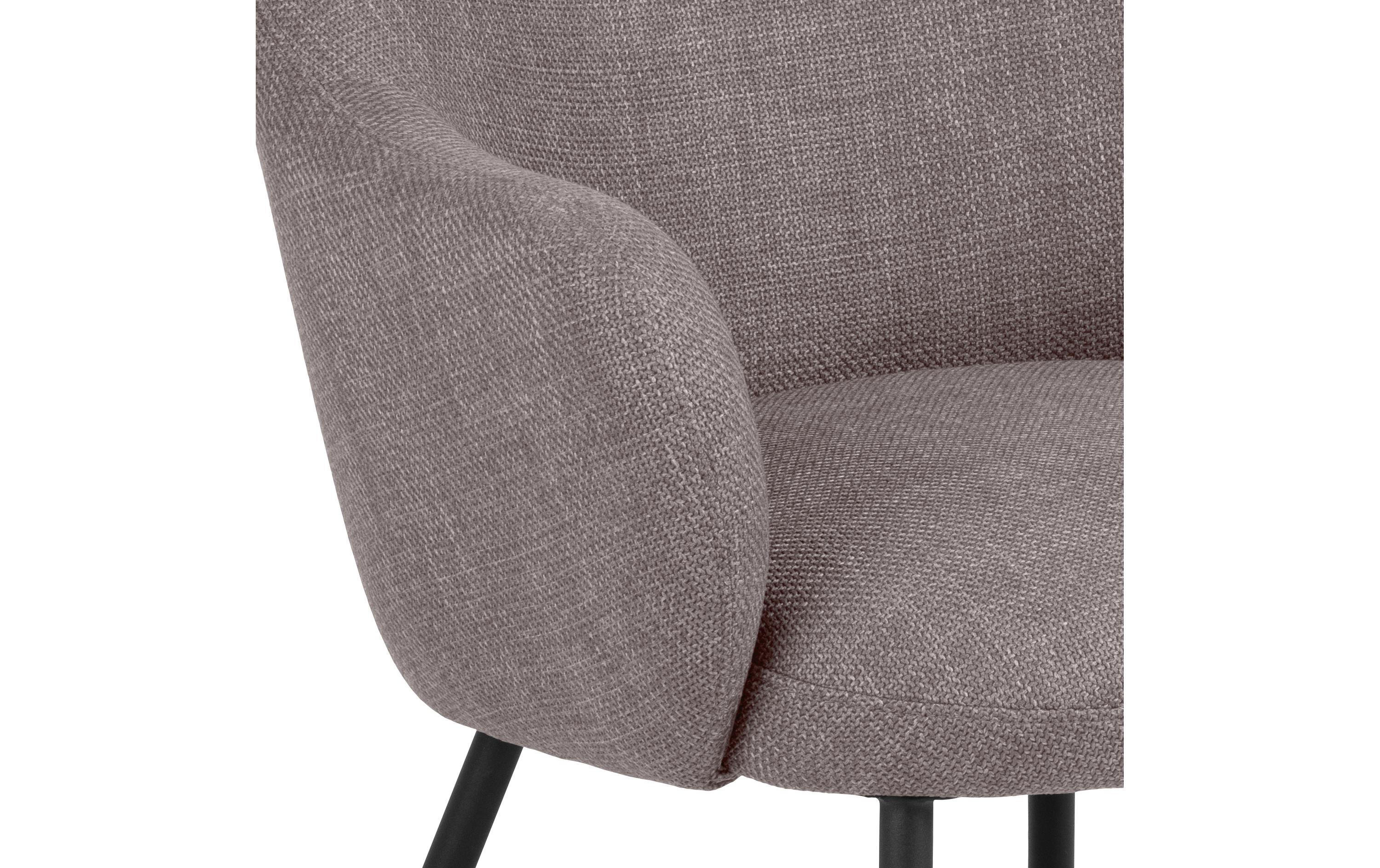 Sessel Spencer Polyurethan (PU)/Stahl, Hellgrau/Braun<br>Eleganter Loungesessel mit klarer und runder Silhouette