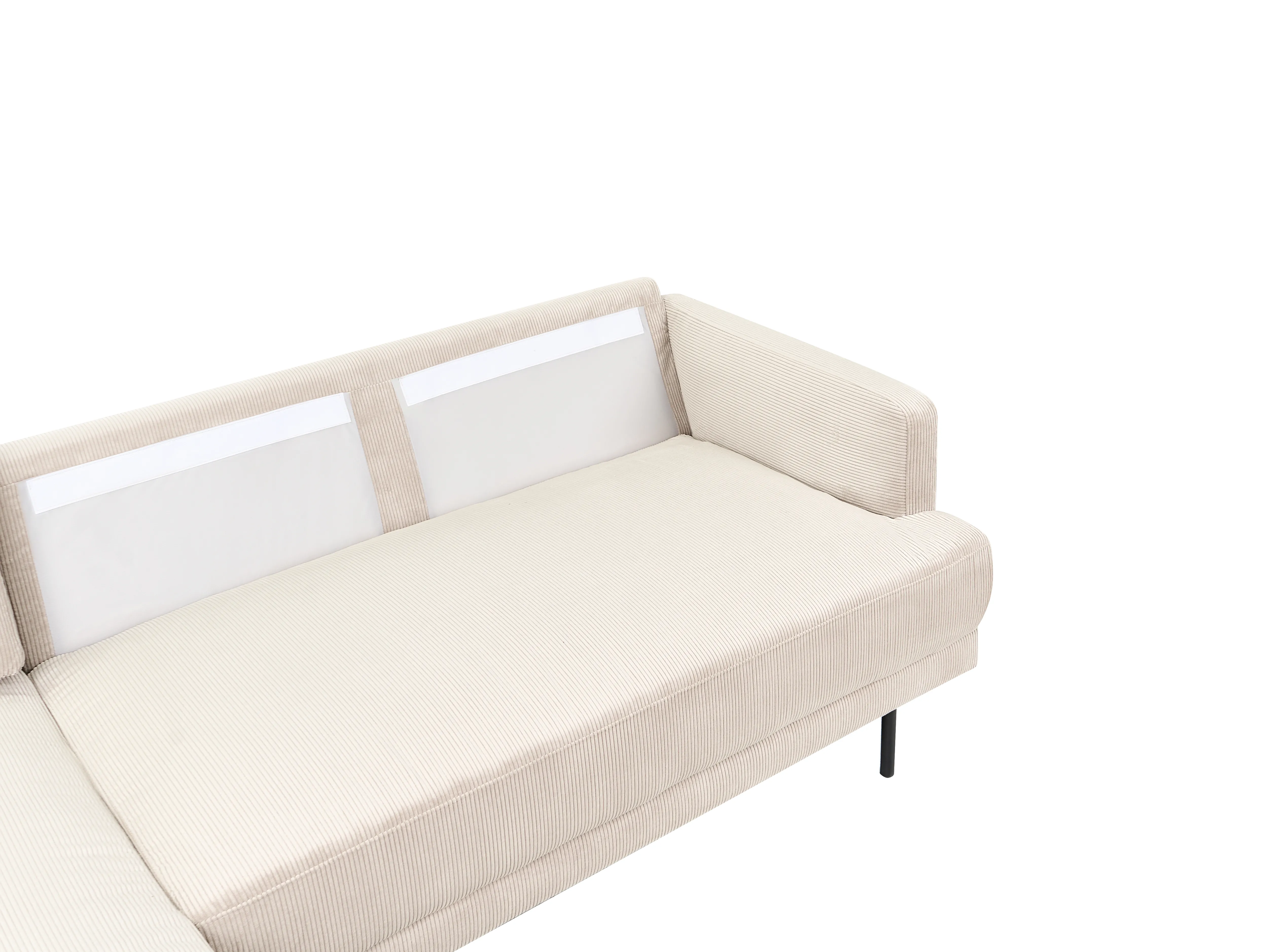 Hoekbank 4-zits BREDA Corduroy Beige rechtszijdig