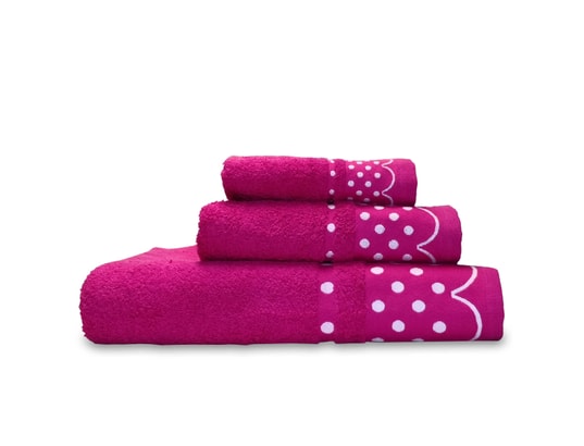 BRIEBE - Serviette de toilette Polka dots lot de 3 serviettes de bain 100 % coton éponge 4...