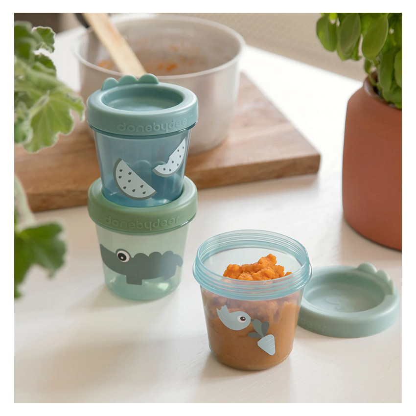 Lot de 3 pot de conservation Croco vert