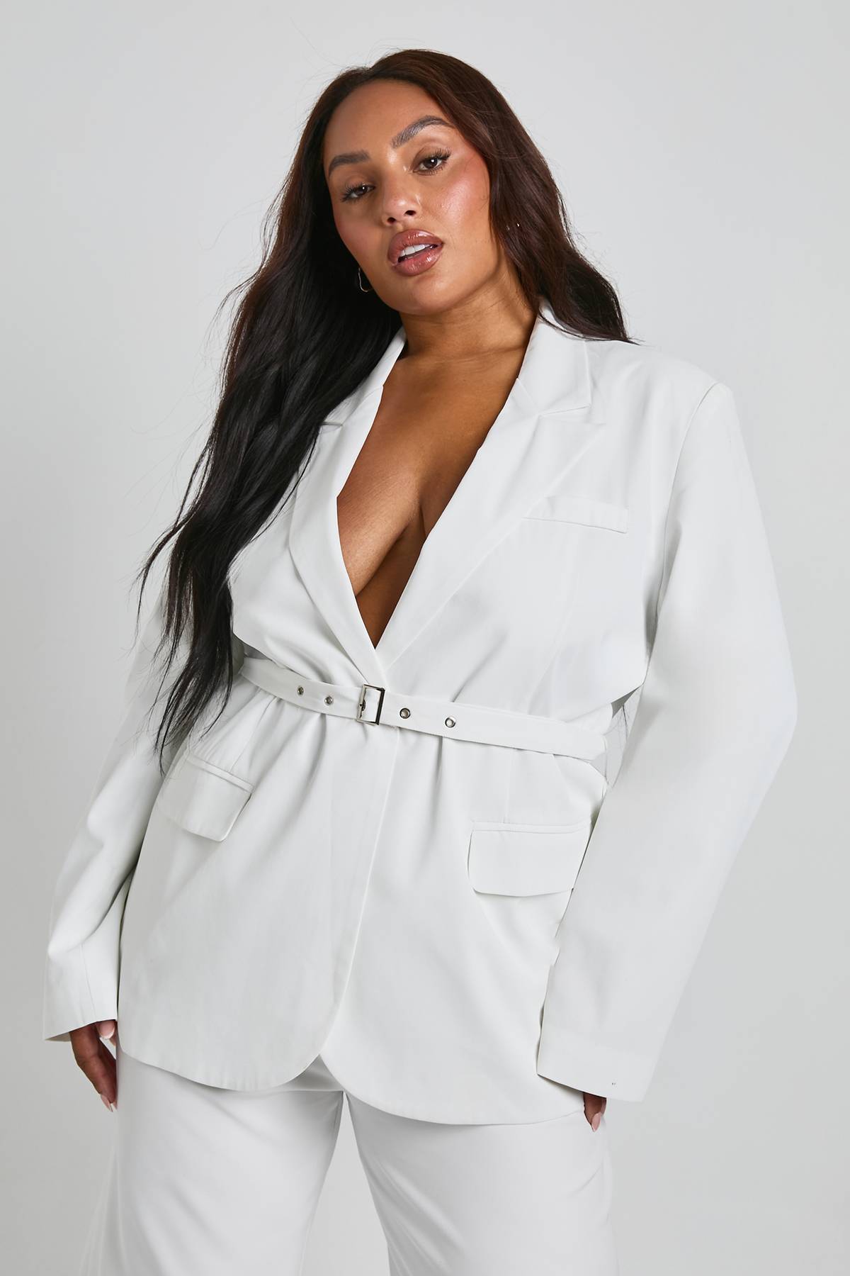 boohoo Blazer drapé enveloppant à ceinture nouée
